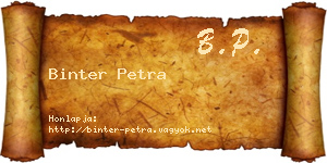 Binter Petra névjegykártya