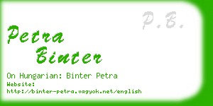 petra binter business card